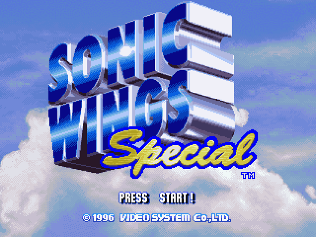 Sonic Wings Special title screen for Playstation